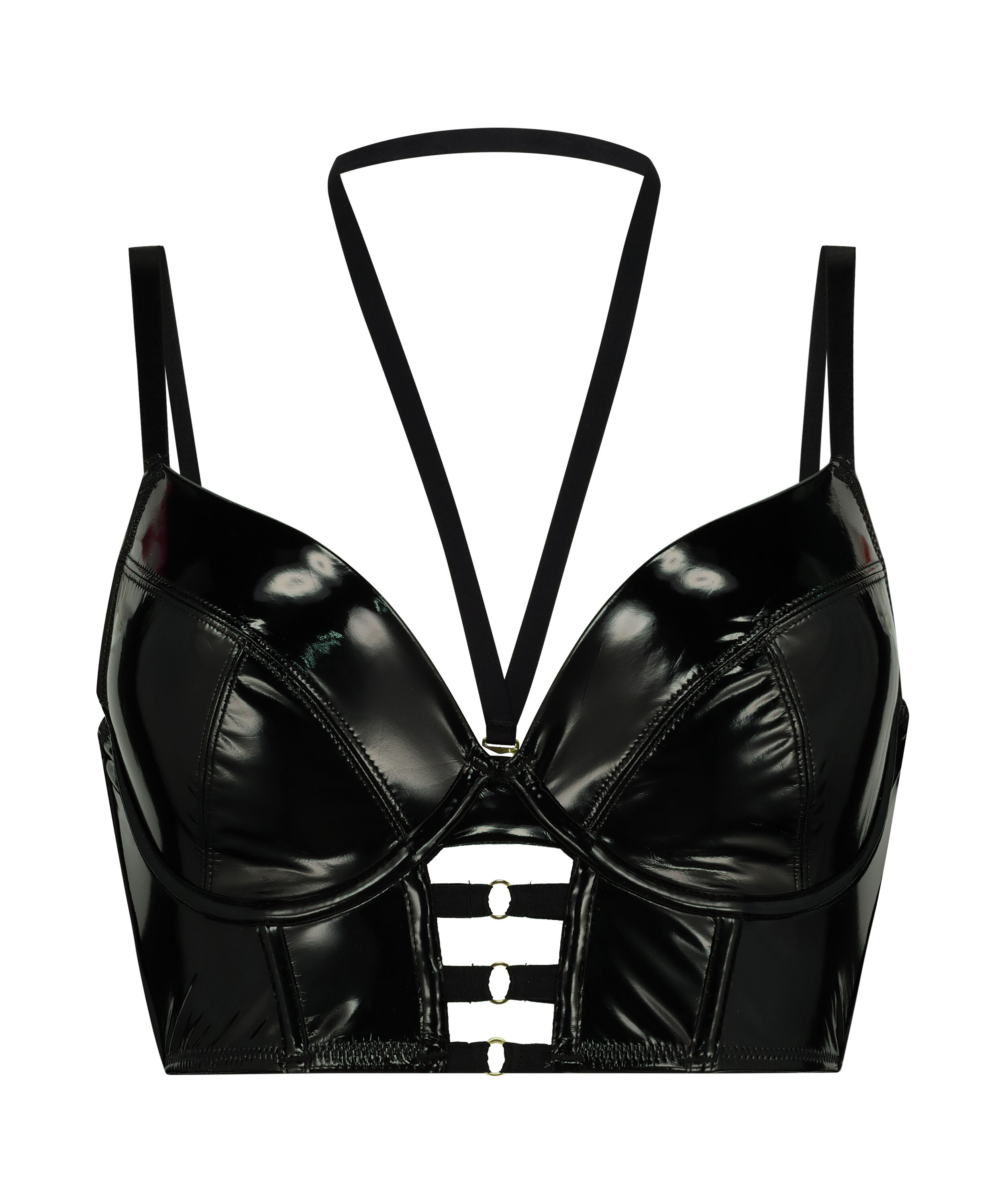 Seductress Padded Longline Underwired Bra, Black