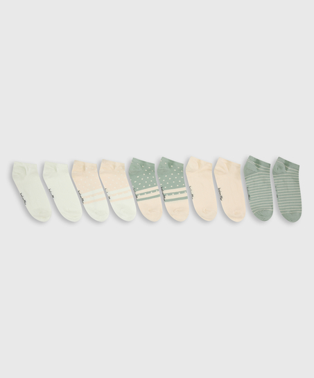 5 Pairs Trainer Liner Socks, White