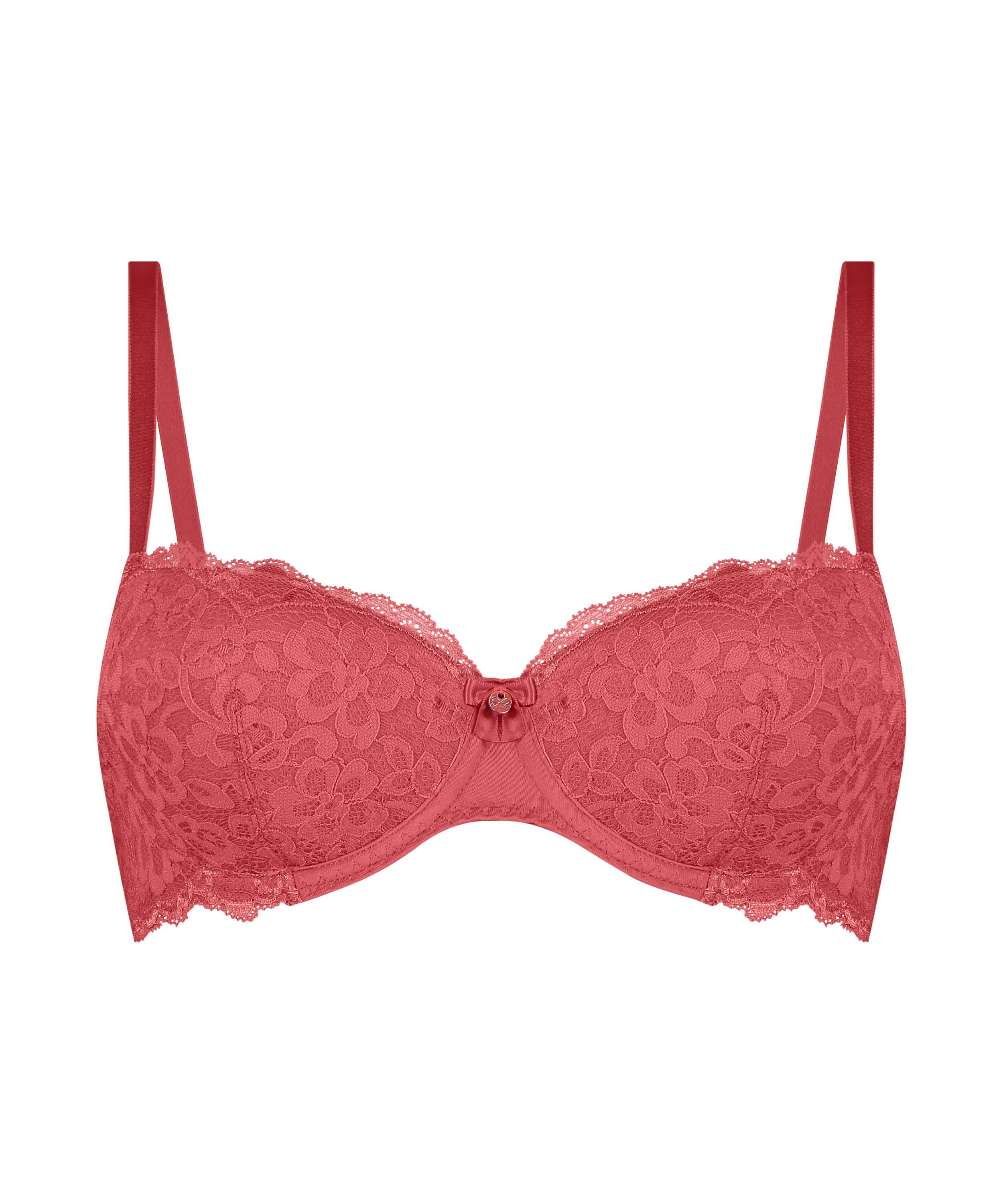 Marine Padded Underwired Bra, Red