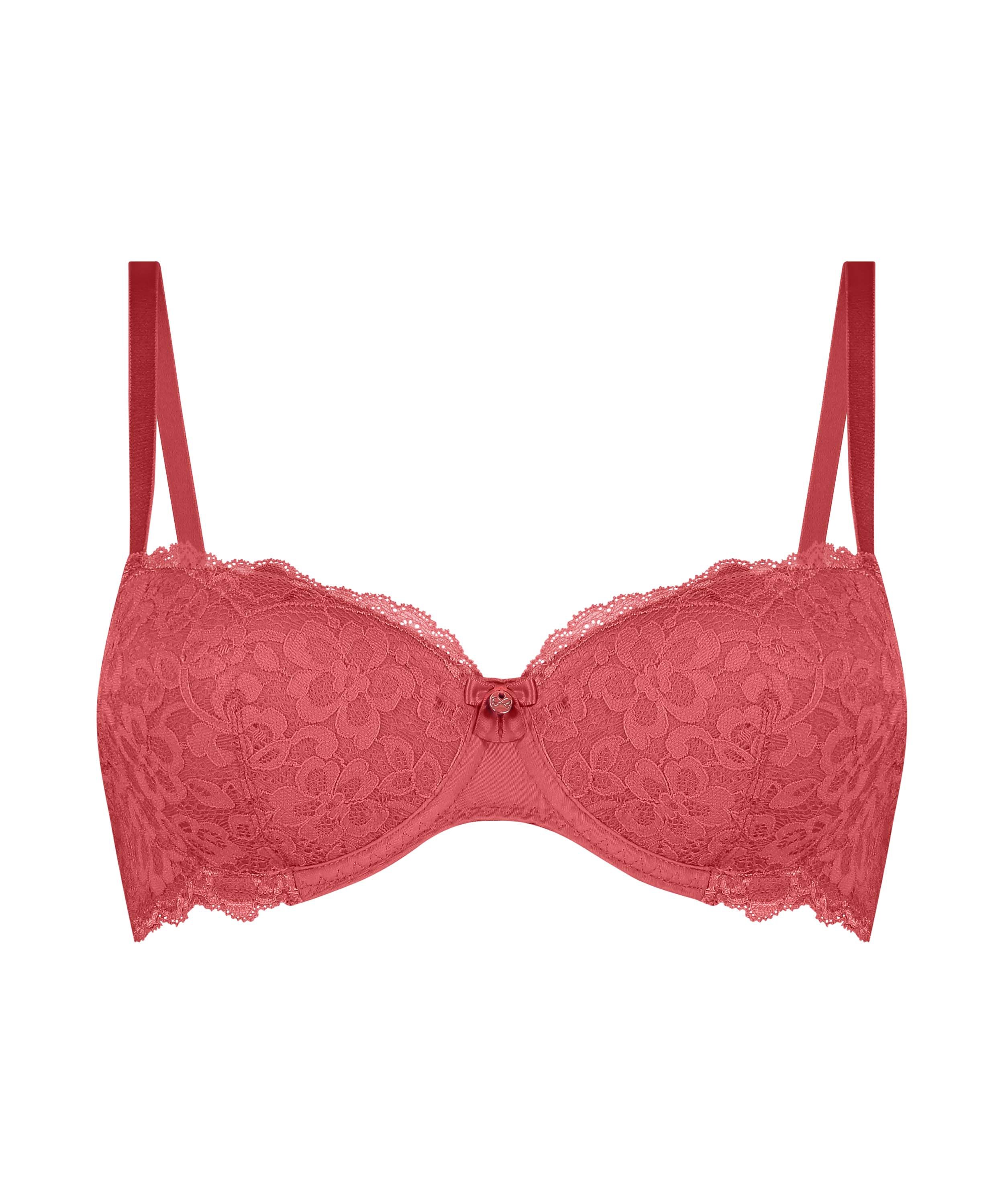 Marine Padded Underwired Bra, Red, main