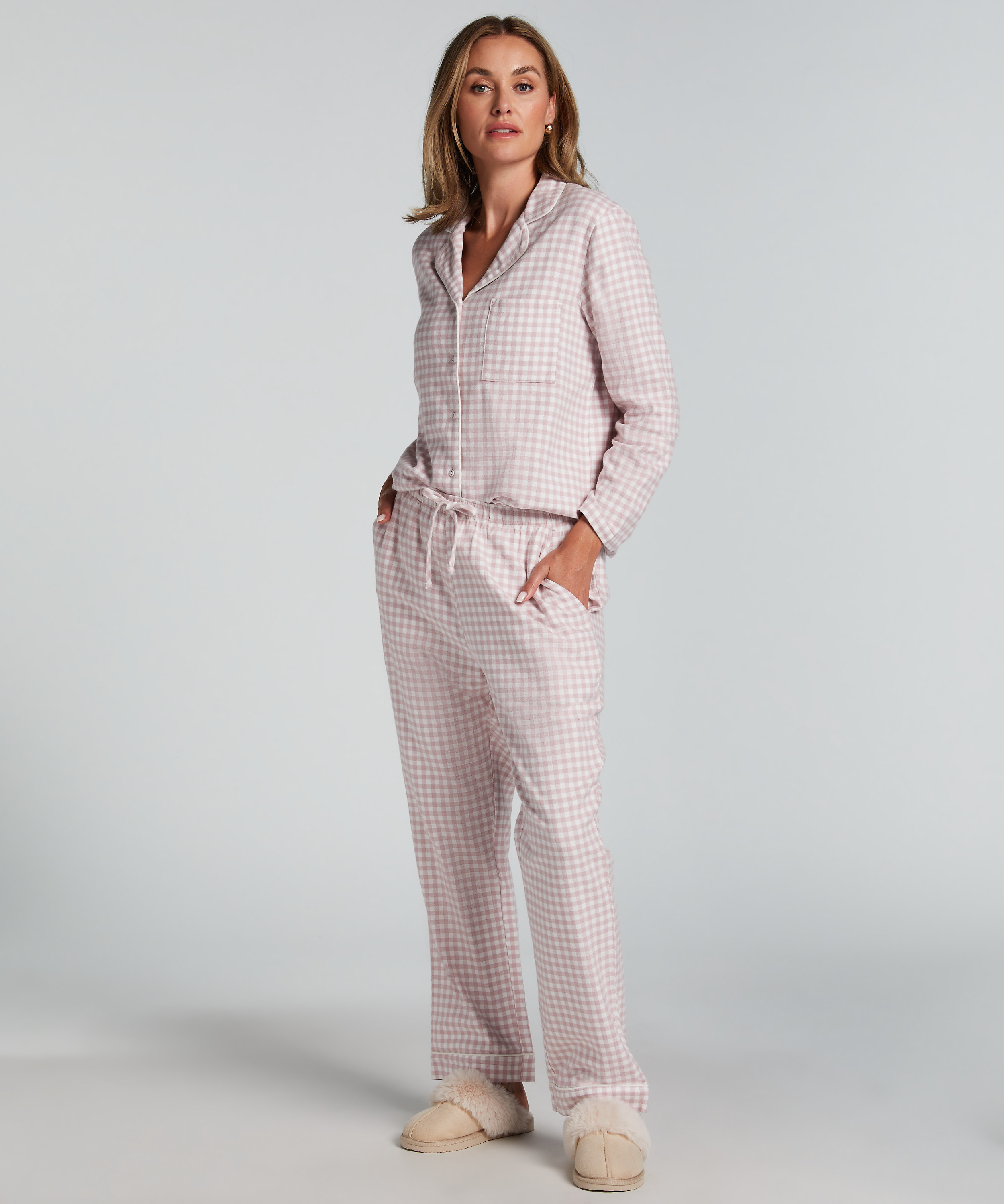 Flannel Pyjama Pants, Purple, main