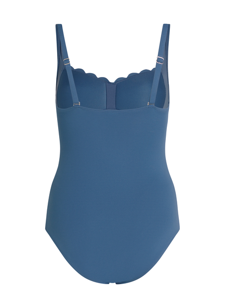 Shaping Scallop Swimsuit, Blue