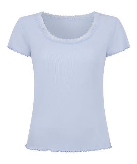 Pyjama Top Jersey Rib, Blue