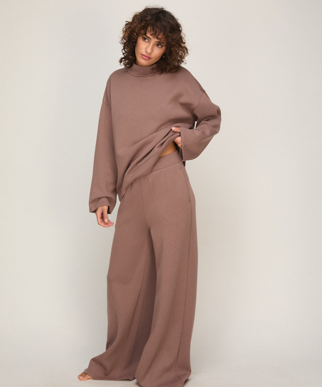 Top viscose mock neck, Brown