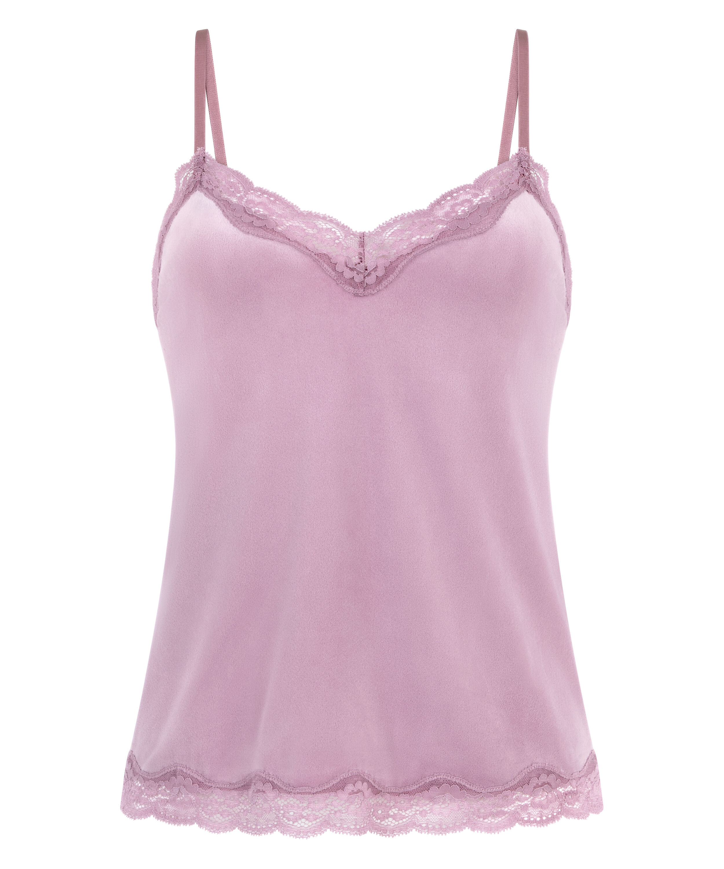 Velours Lace Cami Top, Purple