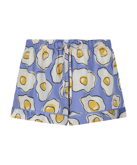 Satin pyjama shorts, Purple