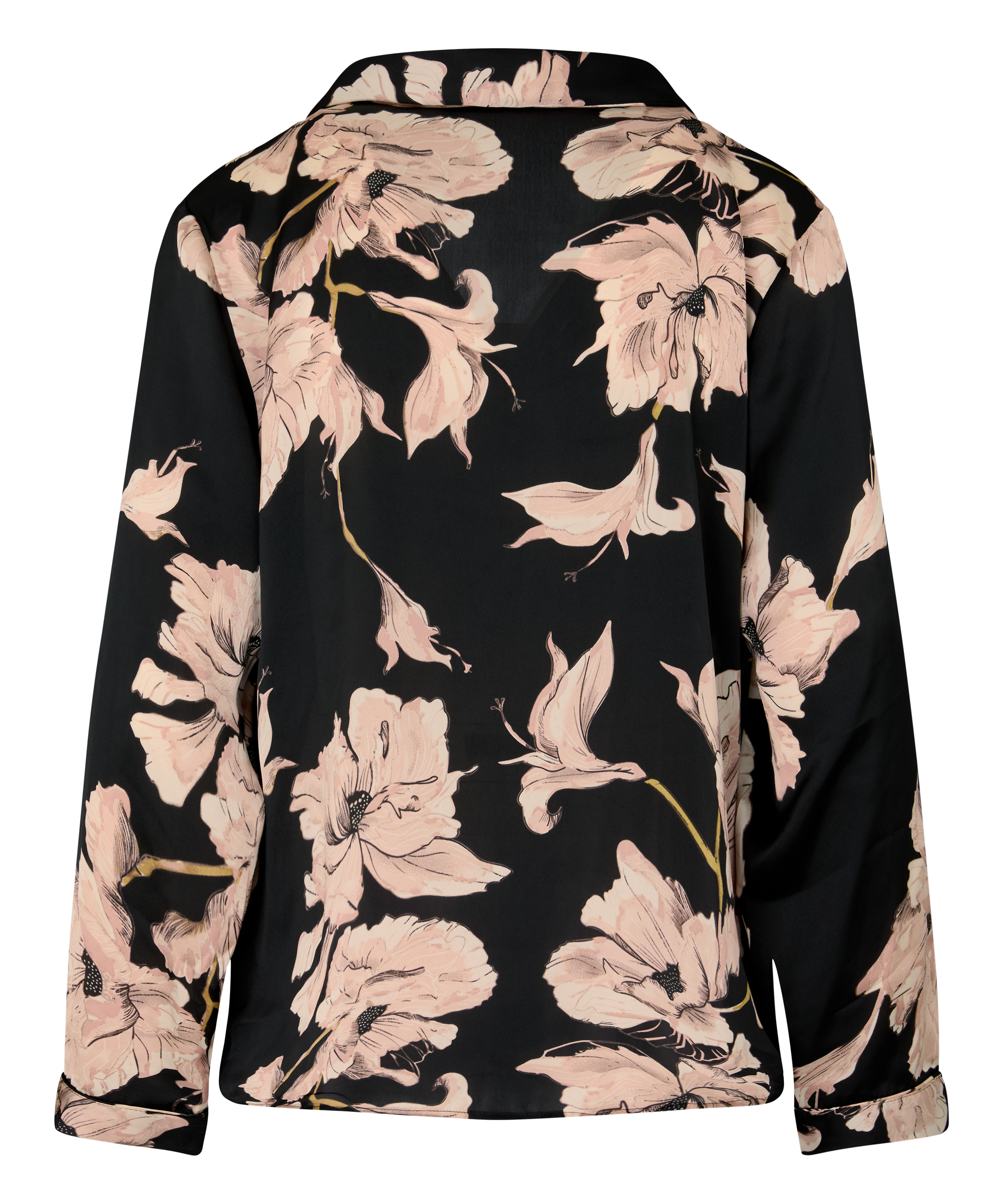 Satin Jacket Flower, Black, main