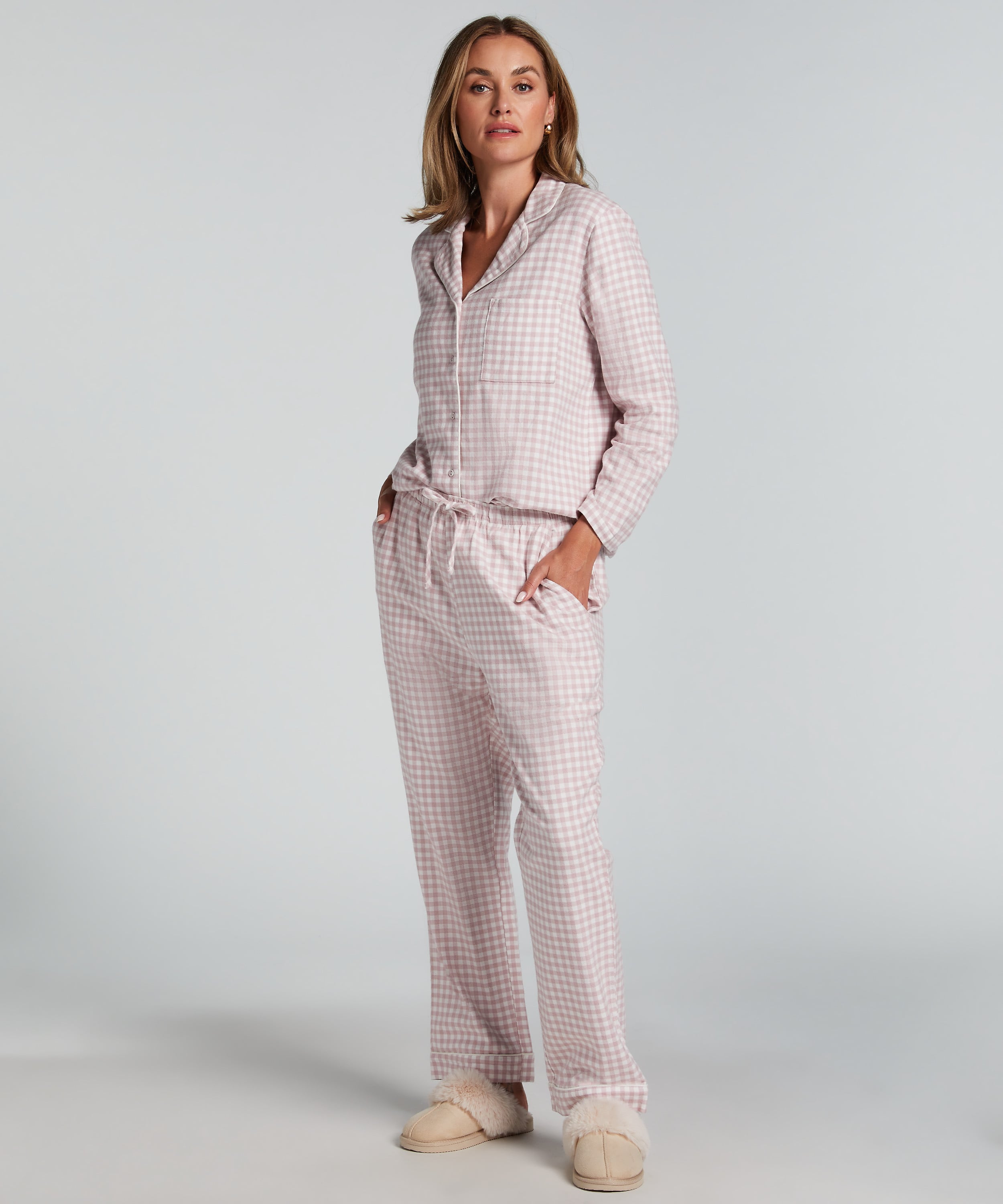 Flannel Pyjama Pants, Purple, main
