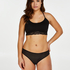 Invisible thong Stripe mesh, Black