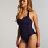 Shaping Halter Scallop Swimsuit, Blue