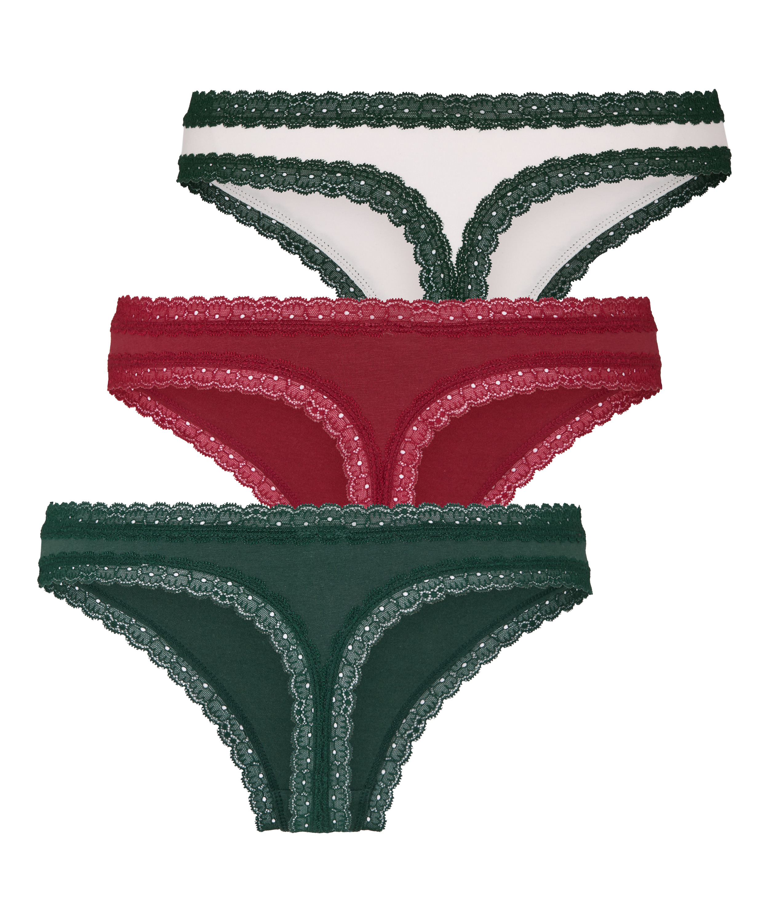 Multipack Cotton Thong, Green, main