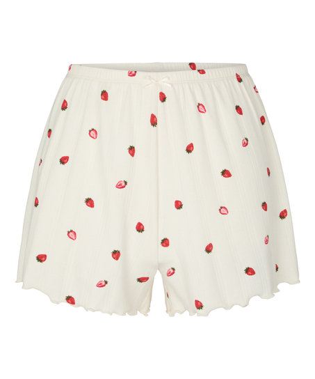 Pyjama Short Pointelle, White