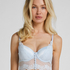 Laila Padded Underwired Longline Bra, Blue