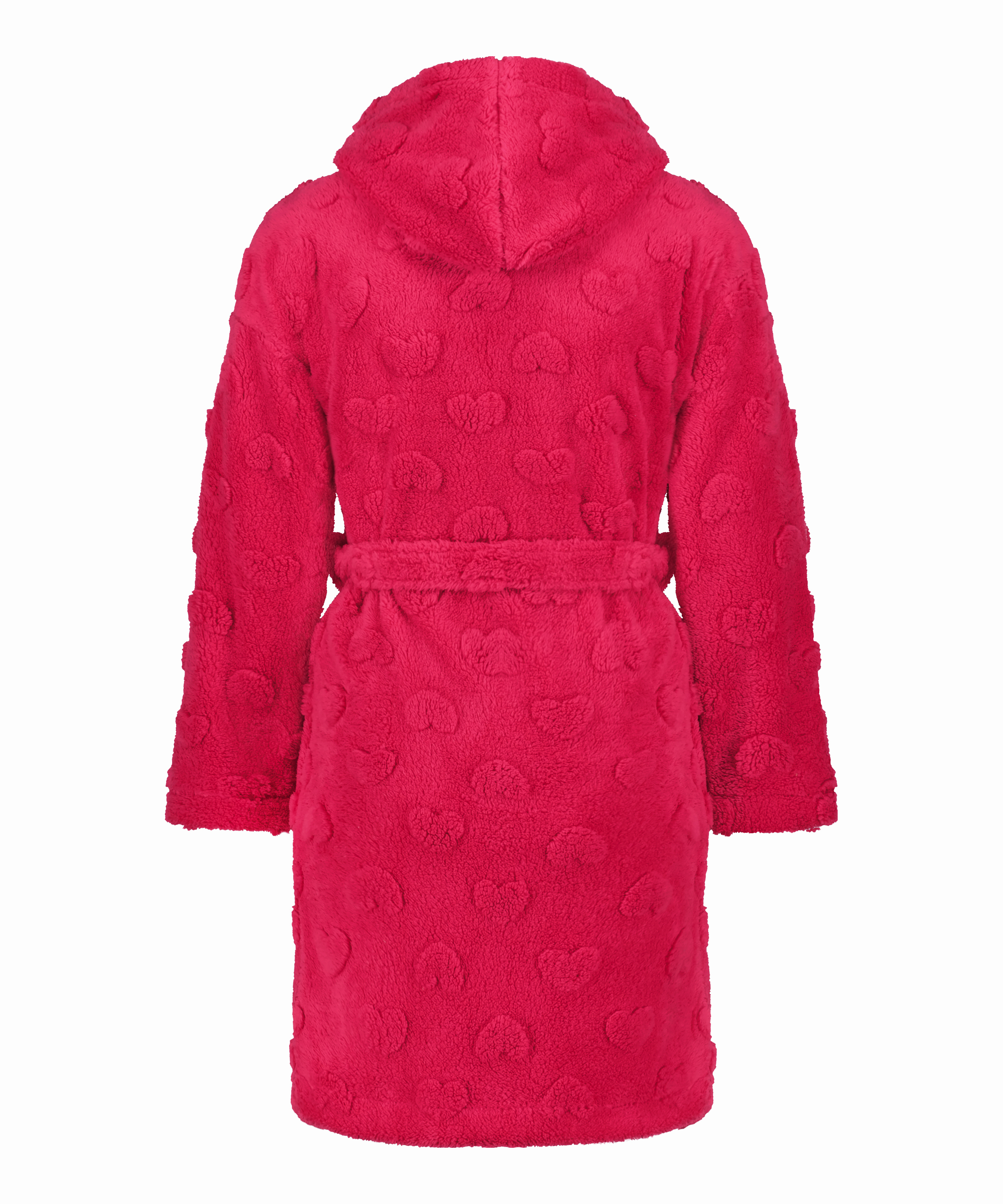 Short Fleece Bathrobe, Pink, main
