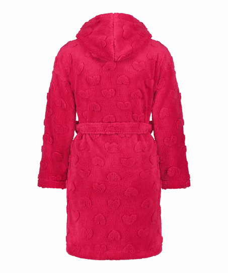 Short Fleece Bathrobe, Pink