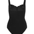 Shaping Scallop Swimsuit, Black