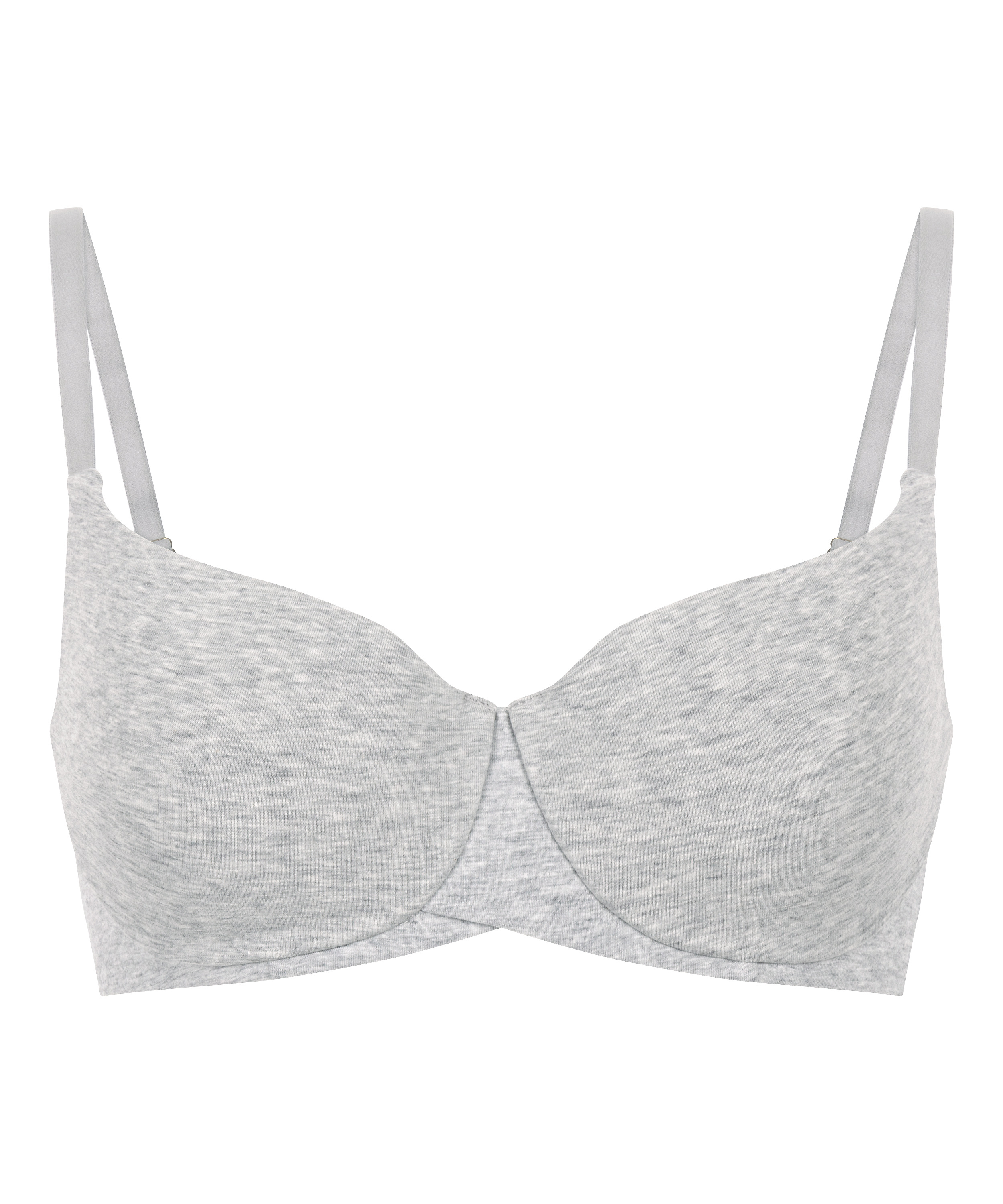 Cotton Padded Underwired Bra, Gray, main