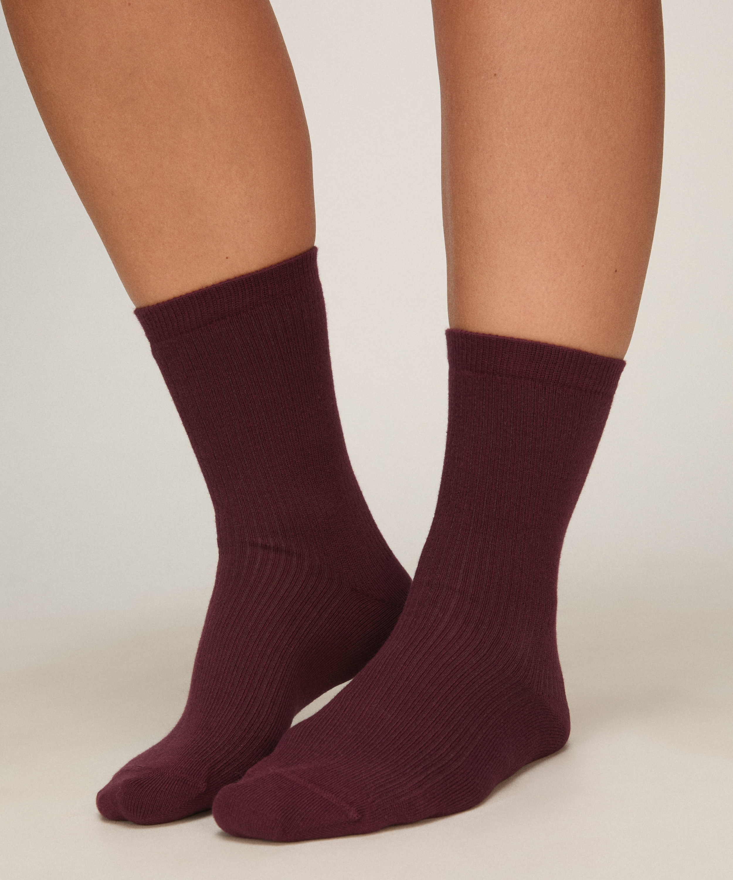 3-Pack Cotton Crew Socks, Purple, main