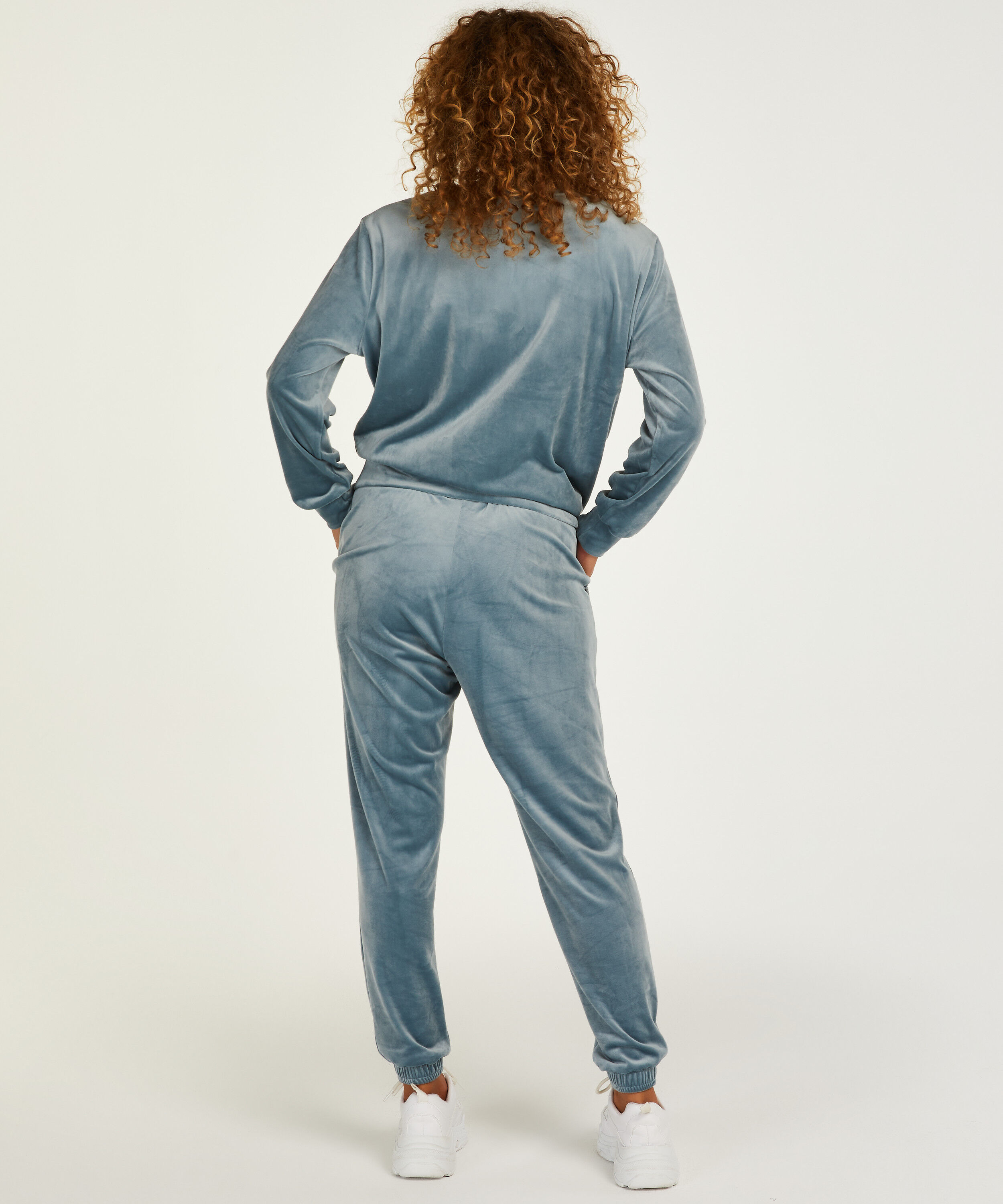 Petite Velour Jogging Pants Pin-tucked 