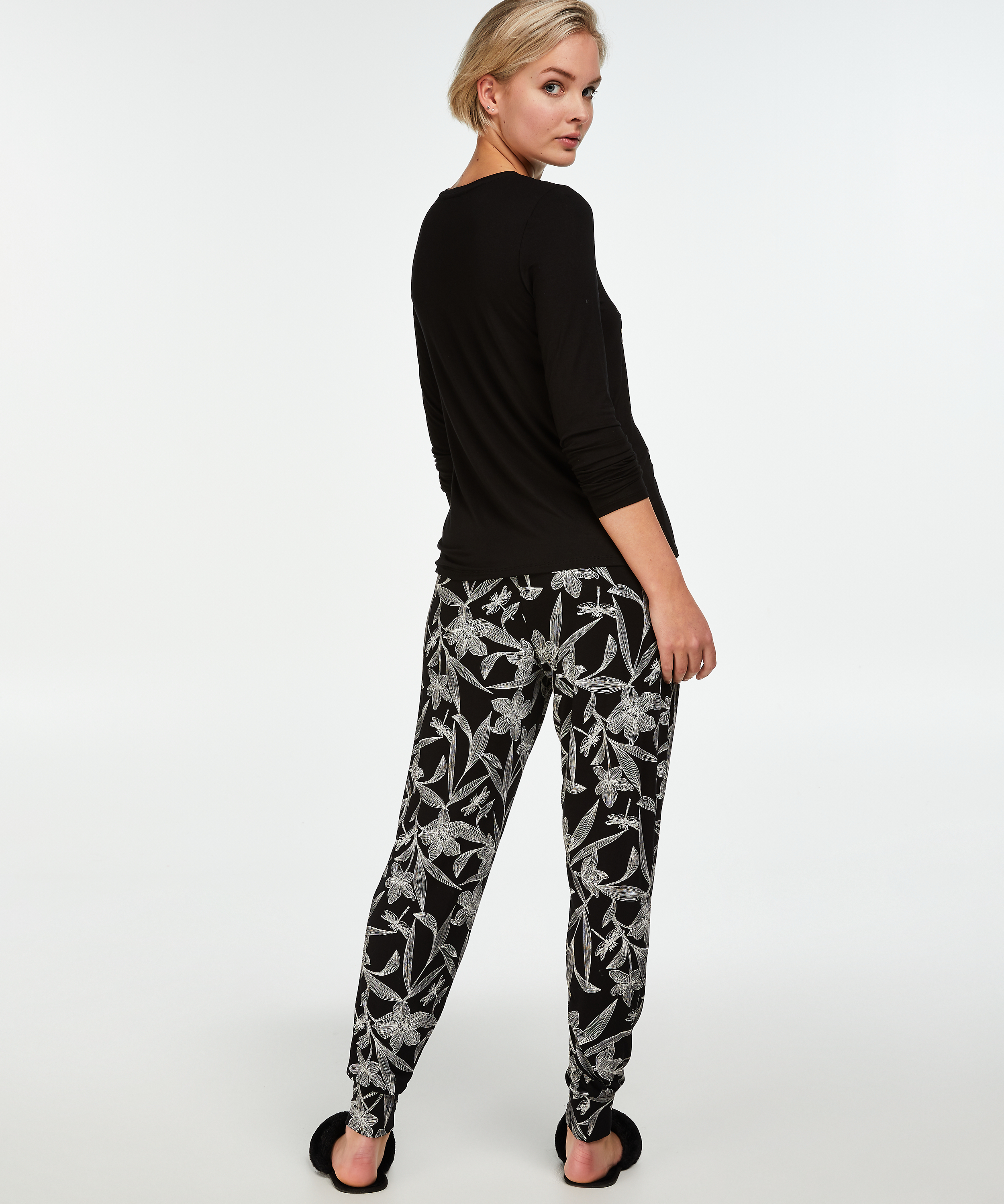 Jersey Pyjama Pants, Black, main