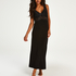 Long slip dress Modal lace, Black
