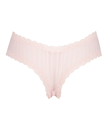 V-shaped Brazilian knickers mesh, Pink
