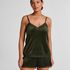 Velours Lace Cami Top, Green