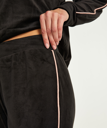 Velours Jogging Bottoms, Black