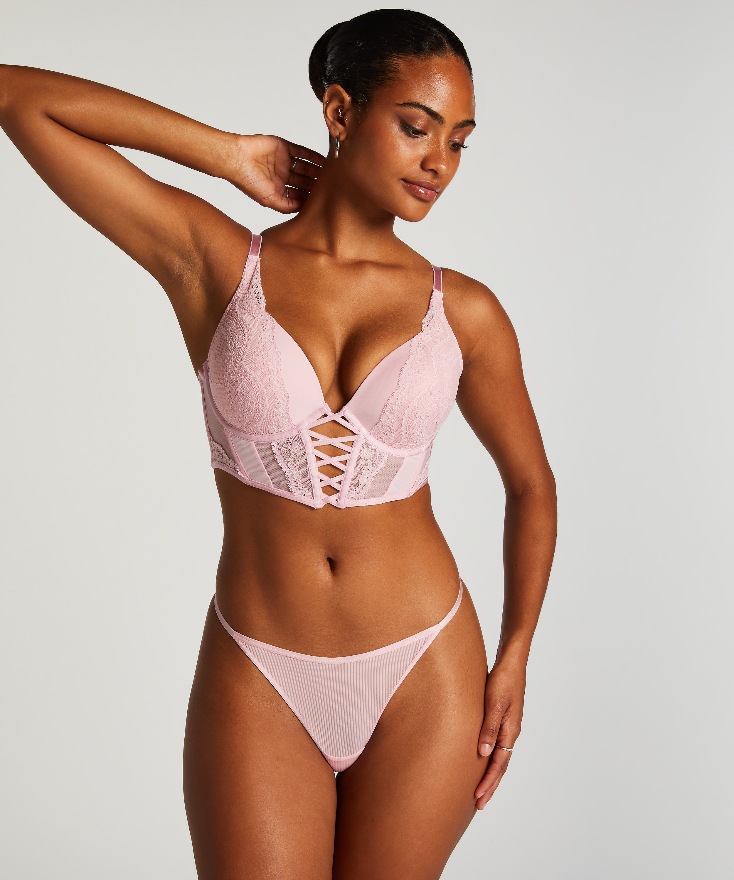 Kaiden High Leg Thong, Pink, main