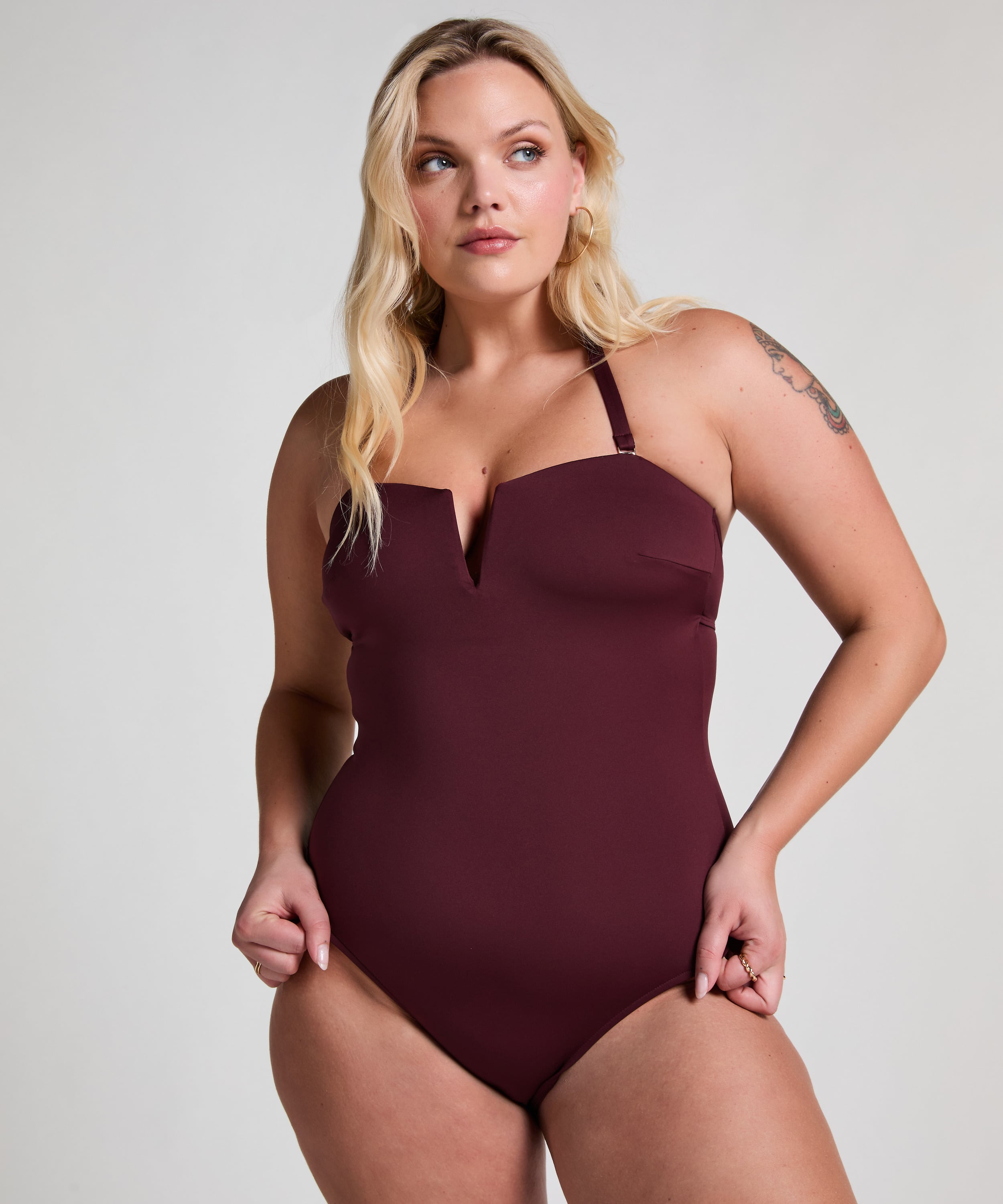 Neoprene Bandeau Bathinsuit, Purple, main
