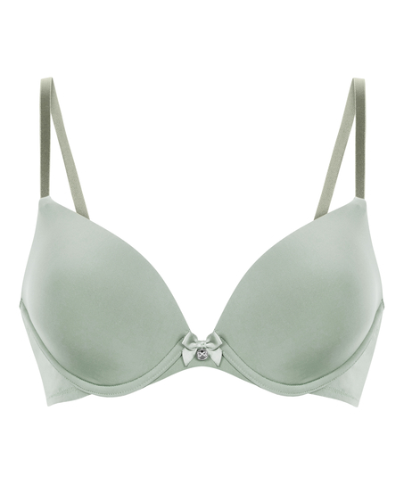 Plunge Padded Underwired Bra, Green