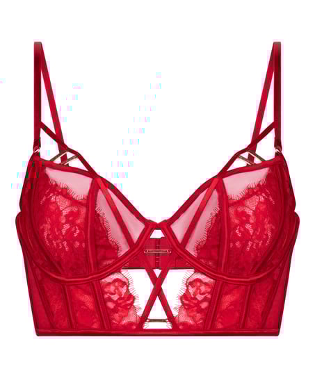 Noeki Non-Padded Longline Underwired Bra, Red