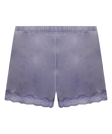 Velvet lace shorts, Purple