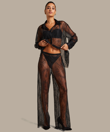 Camille Lace Pants, Black