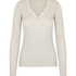 super soft Lace V-Neck shirt with Cashmere, White