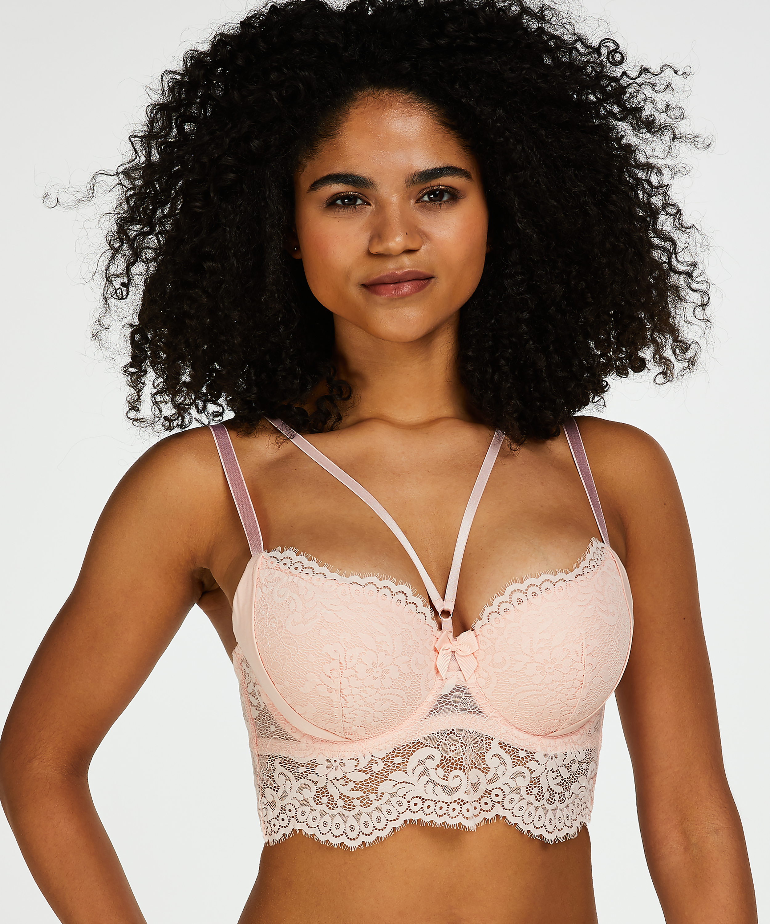 Dide Padded Longline Underwired Bra, Pink, main