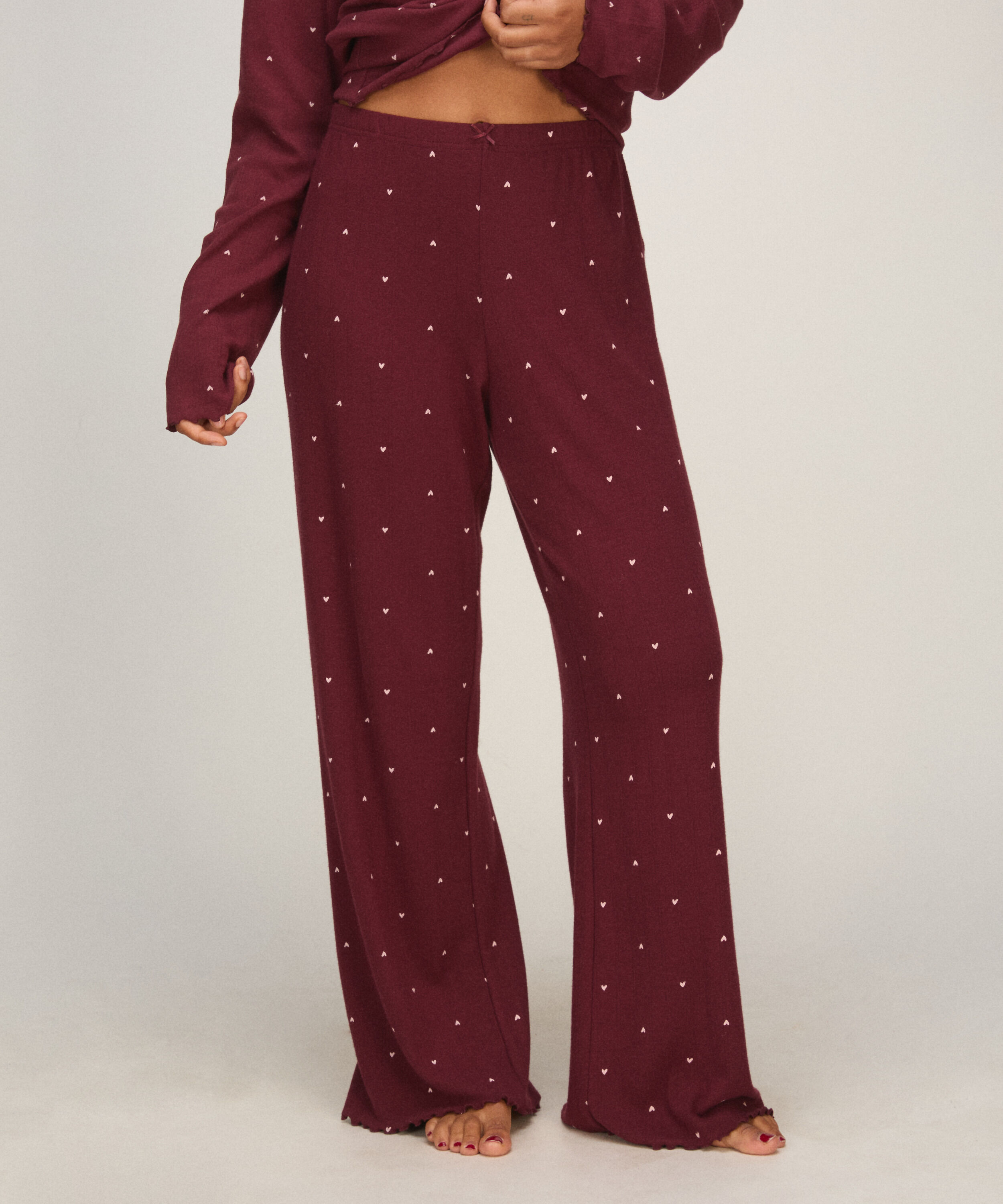 Pants Loose Pointelle, Purple