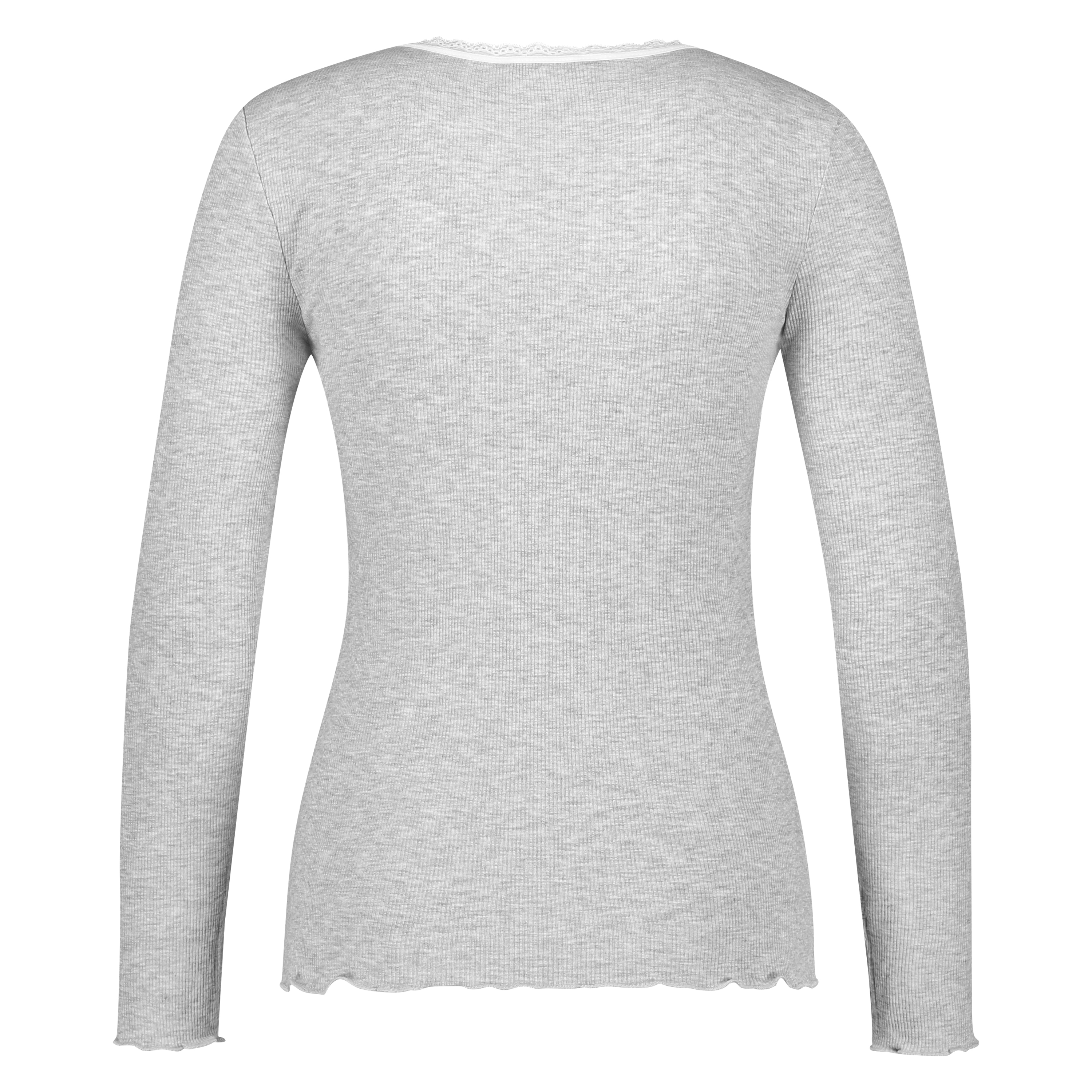 LS ribbed top R-neck, Gray, main