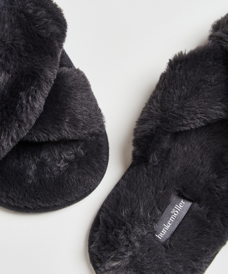 Cross Straps Indoor Sandals, Gray