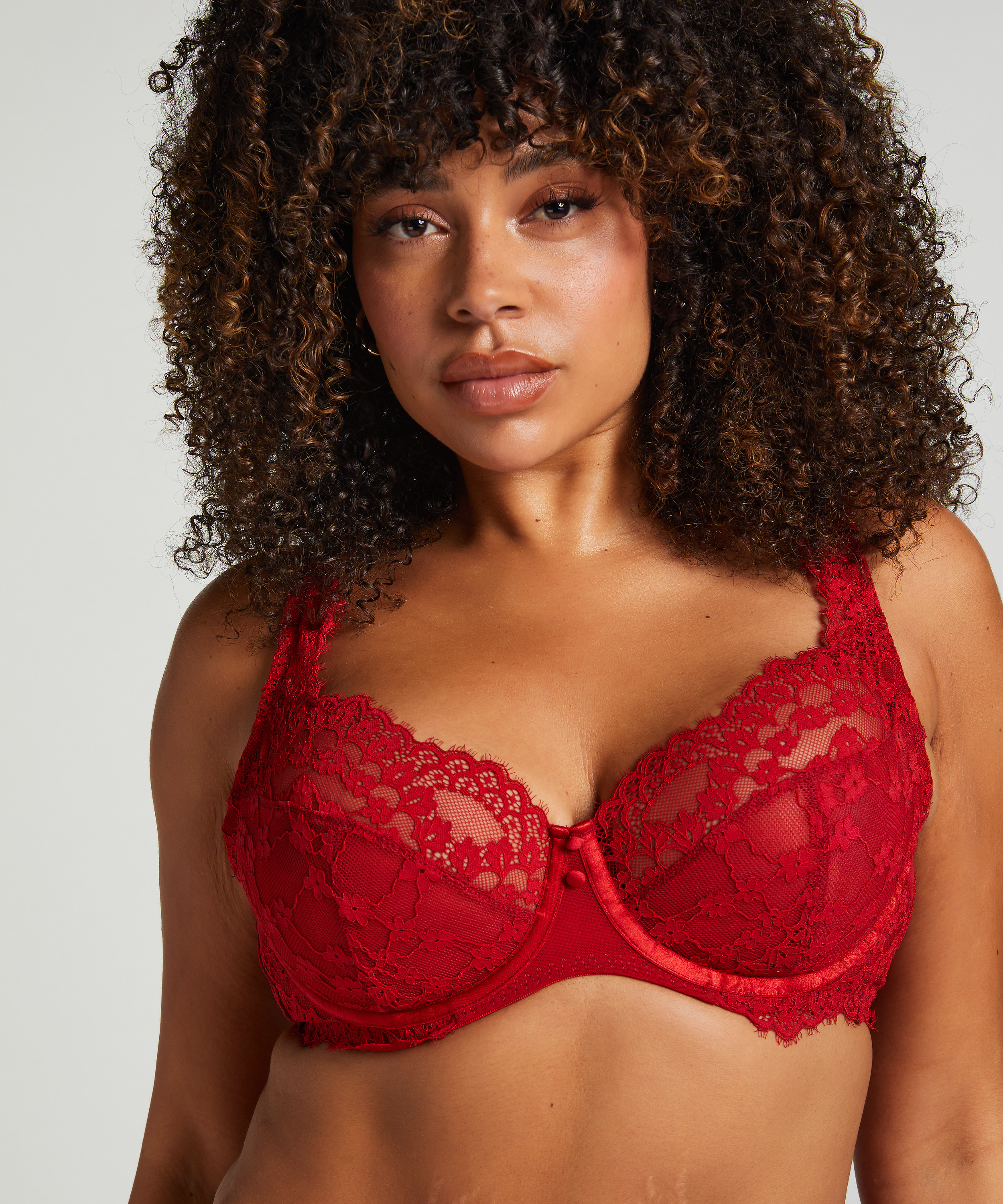Daisy Non-Padded Underwired Bra, Red, main