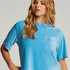 Rib Velours Top, Blue