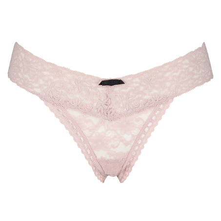 Floral Lace Thong, Purple