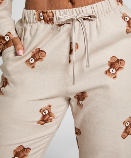 Pant Flannel Straight Bear, Beige