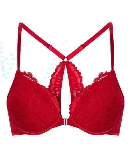 Whitney Padded Underwired Push-Up Bra, Red