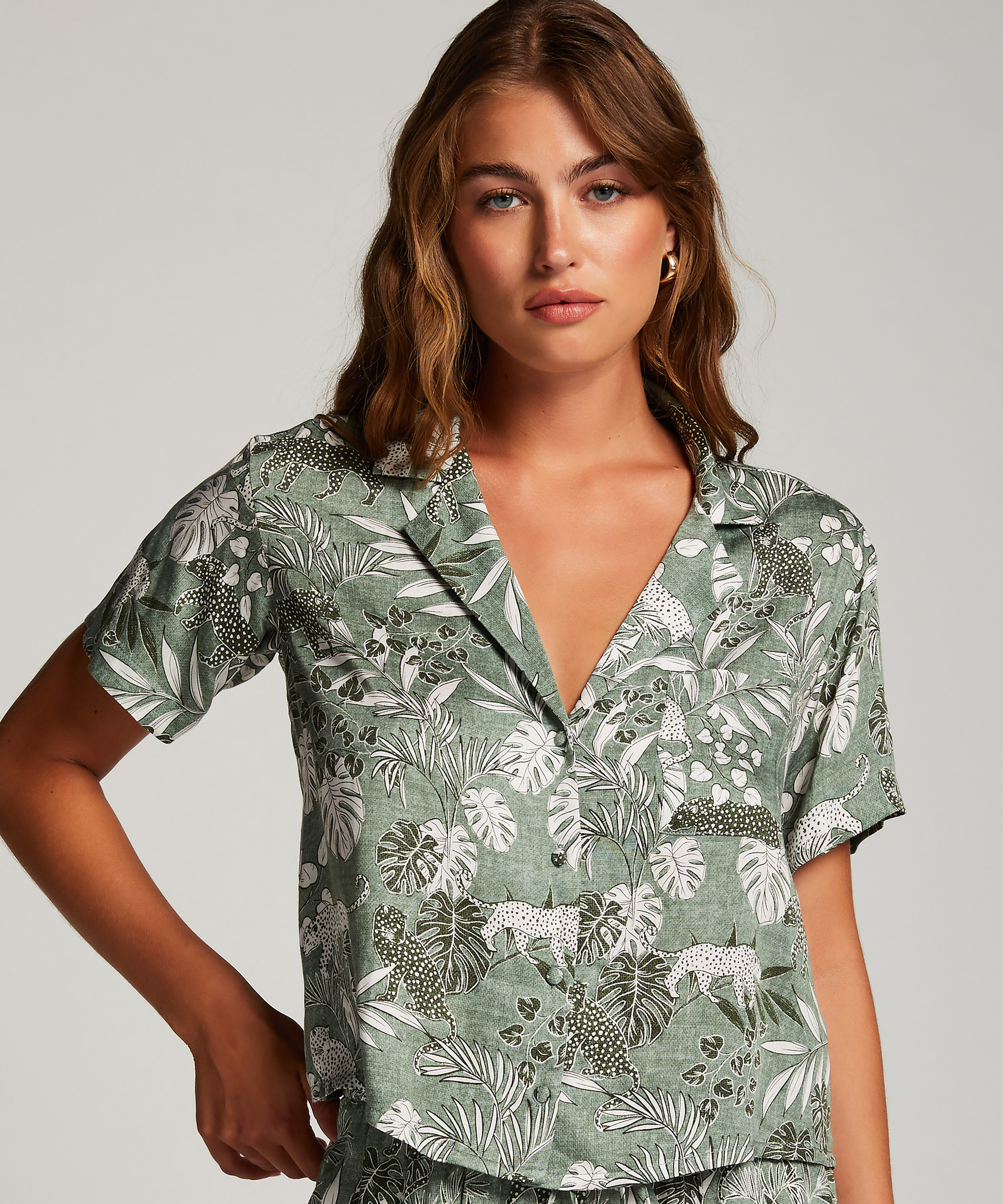 Pyjama Top, Green, main