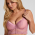 Laila Padded Underwired Longline Bra, Pink