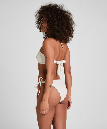 Highleg Bikini Bottom Crinkle, White