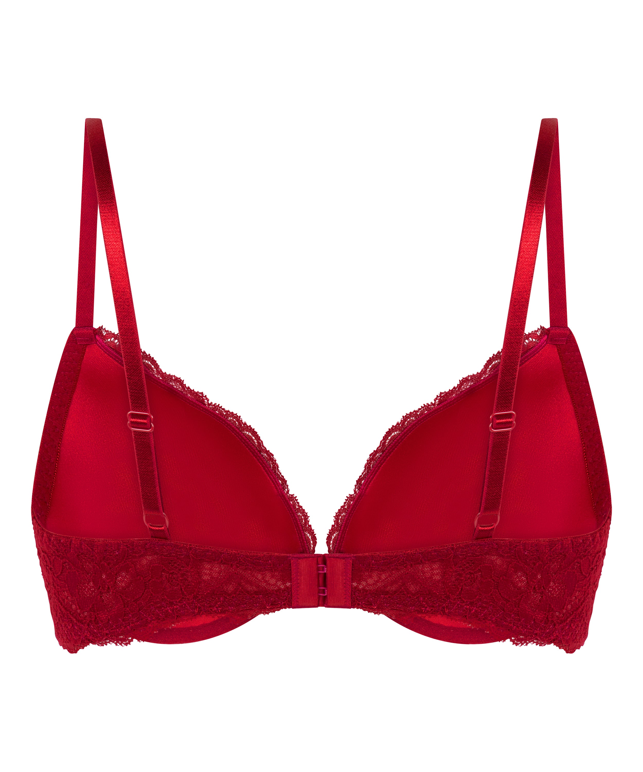 Marine Padded Push-Up Underwired Bra, Red, main