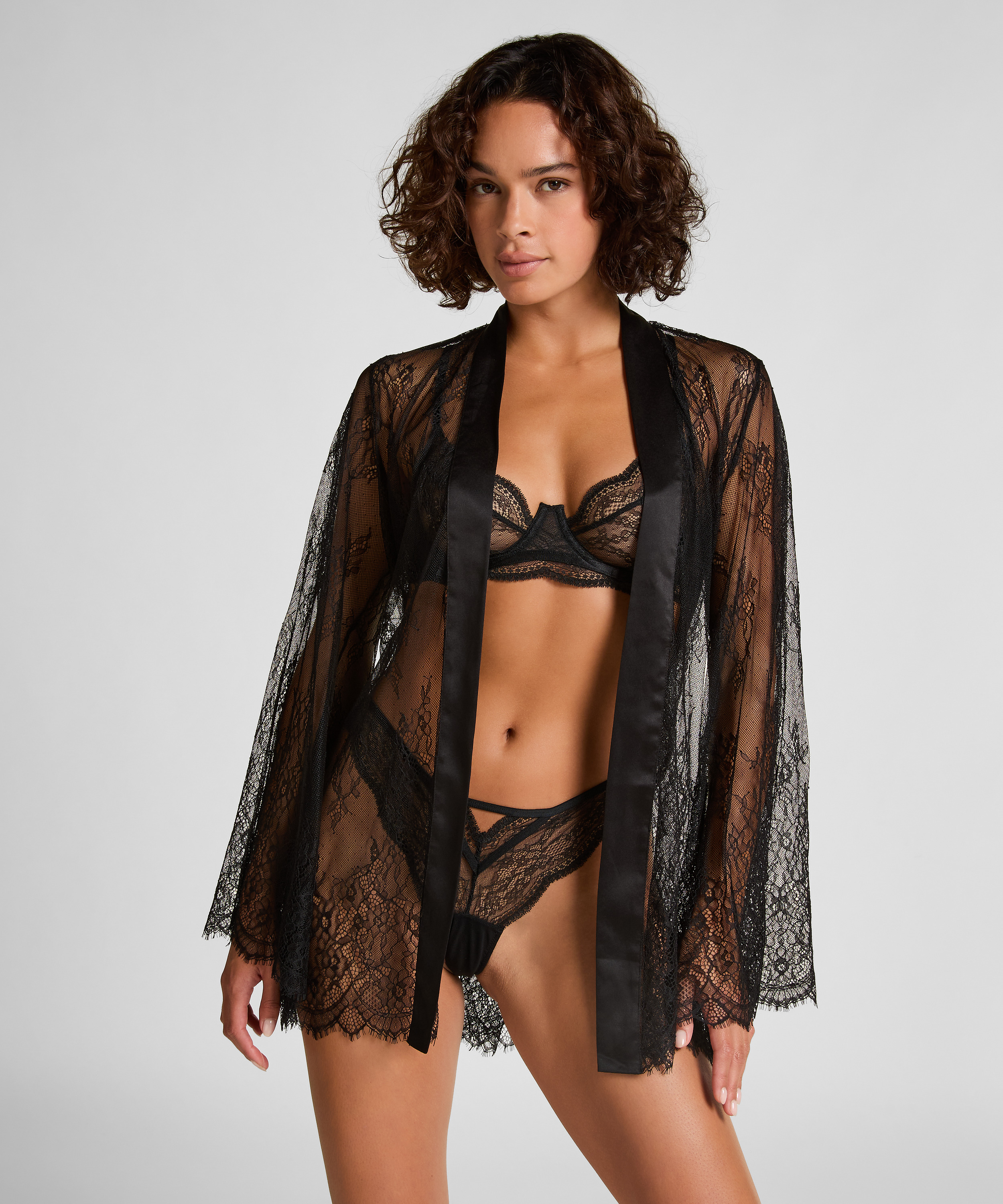 Kimono Allover Lace, Black, main