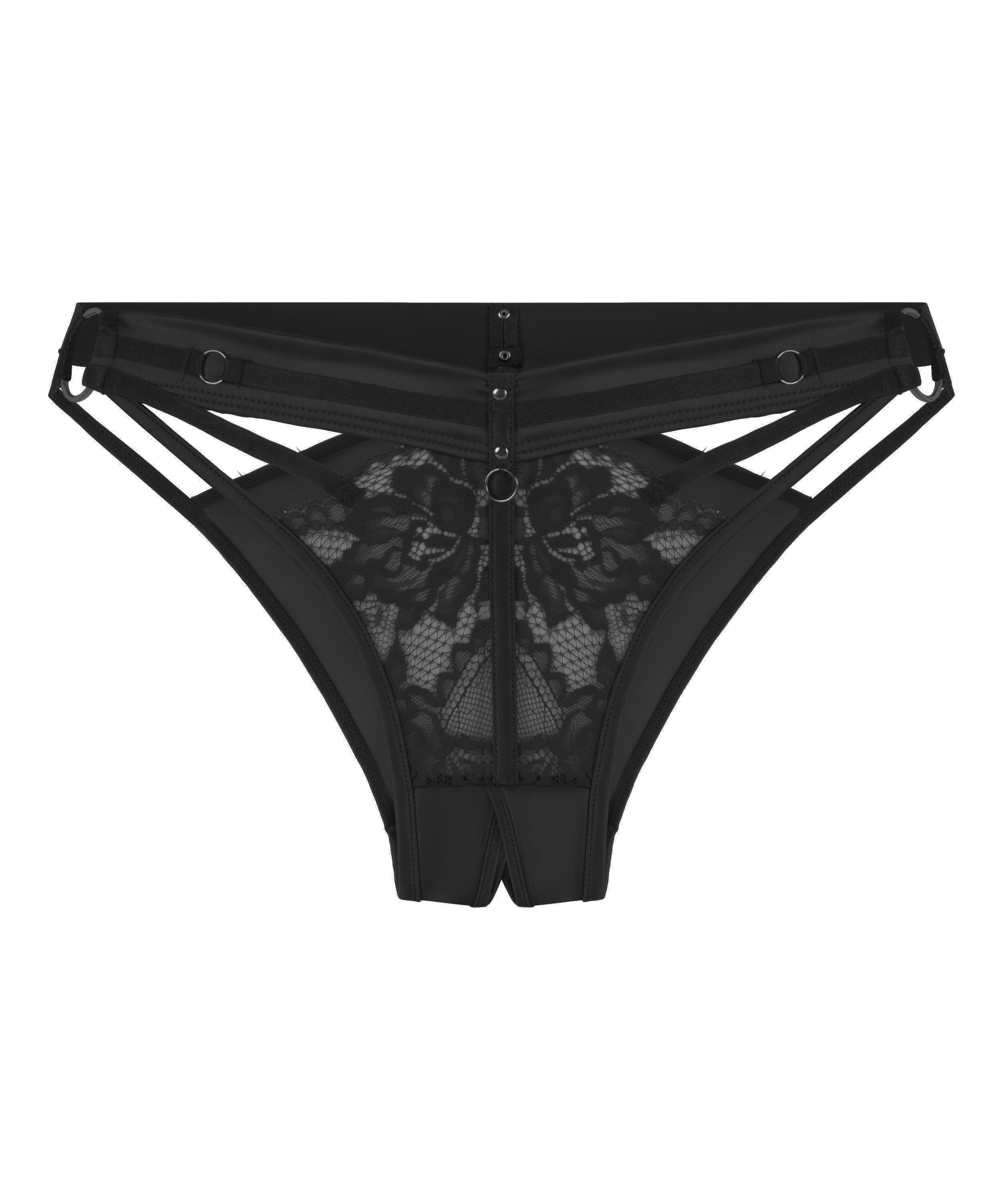 Emmeline Open Crotch Brazilian, Black, main